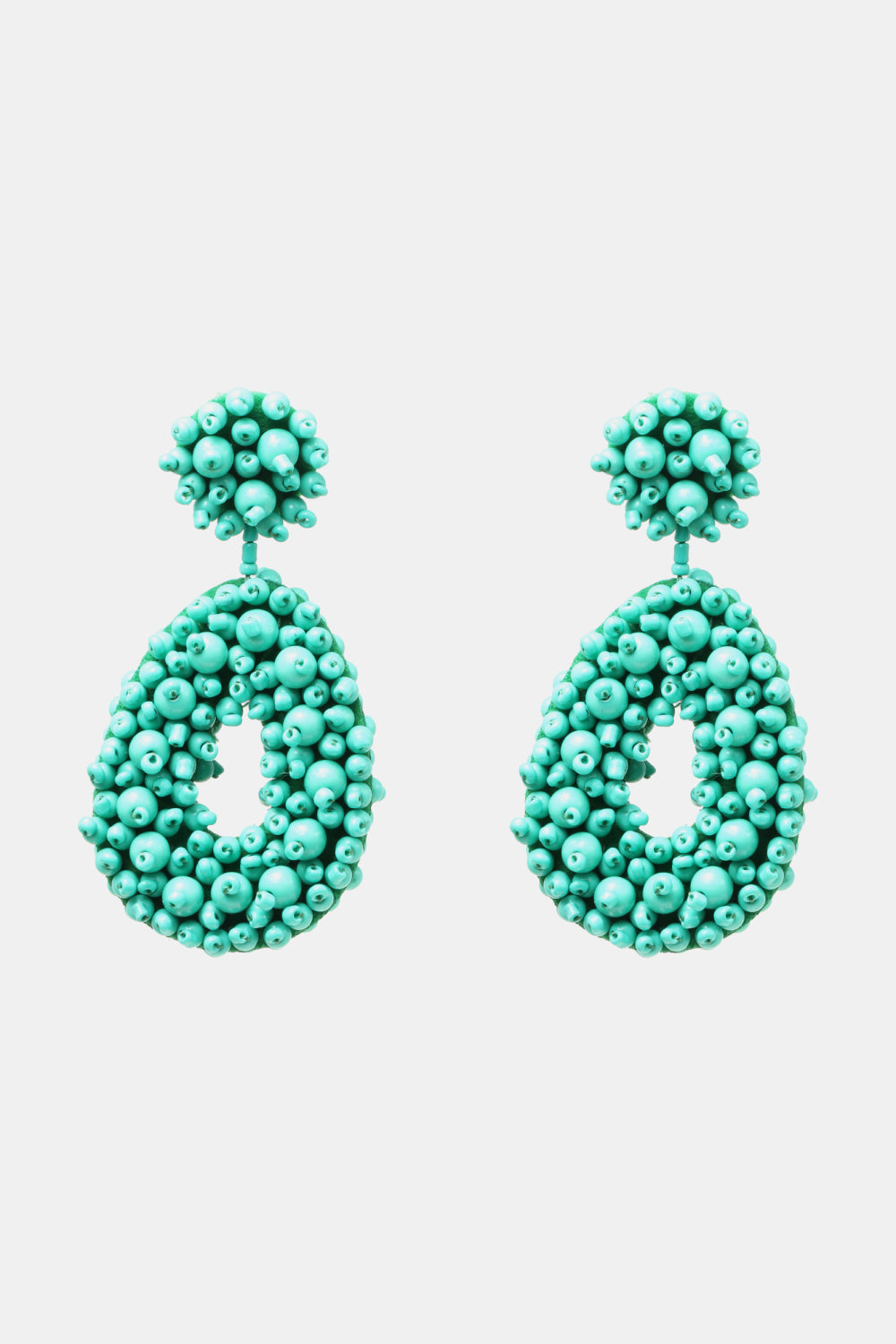 Beaded Dangle Earrings Turquoise One Size