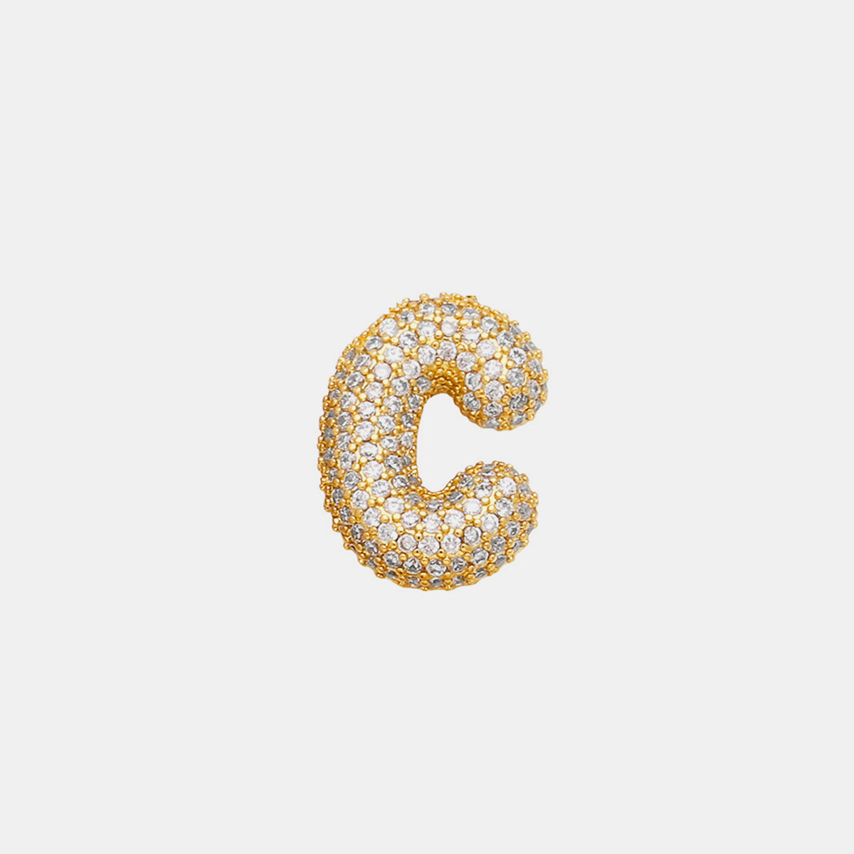 Inlaid Zircon Bubble Initial Necklace Style C One Size