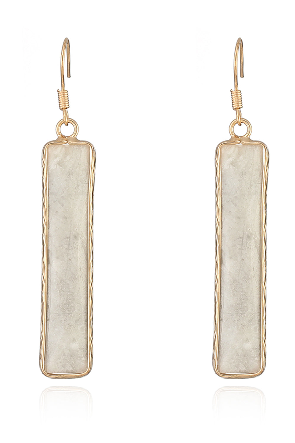 Natural Stone Drop Earrings Beige One Size
