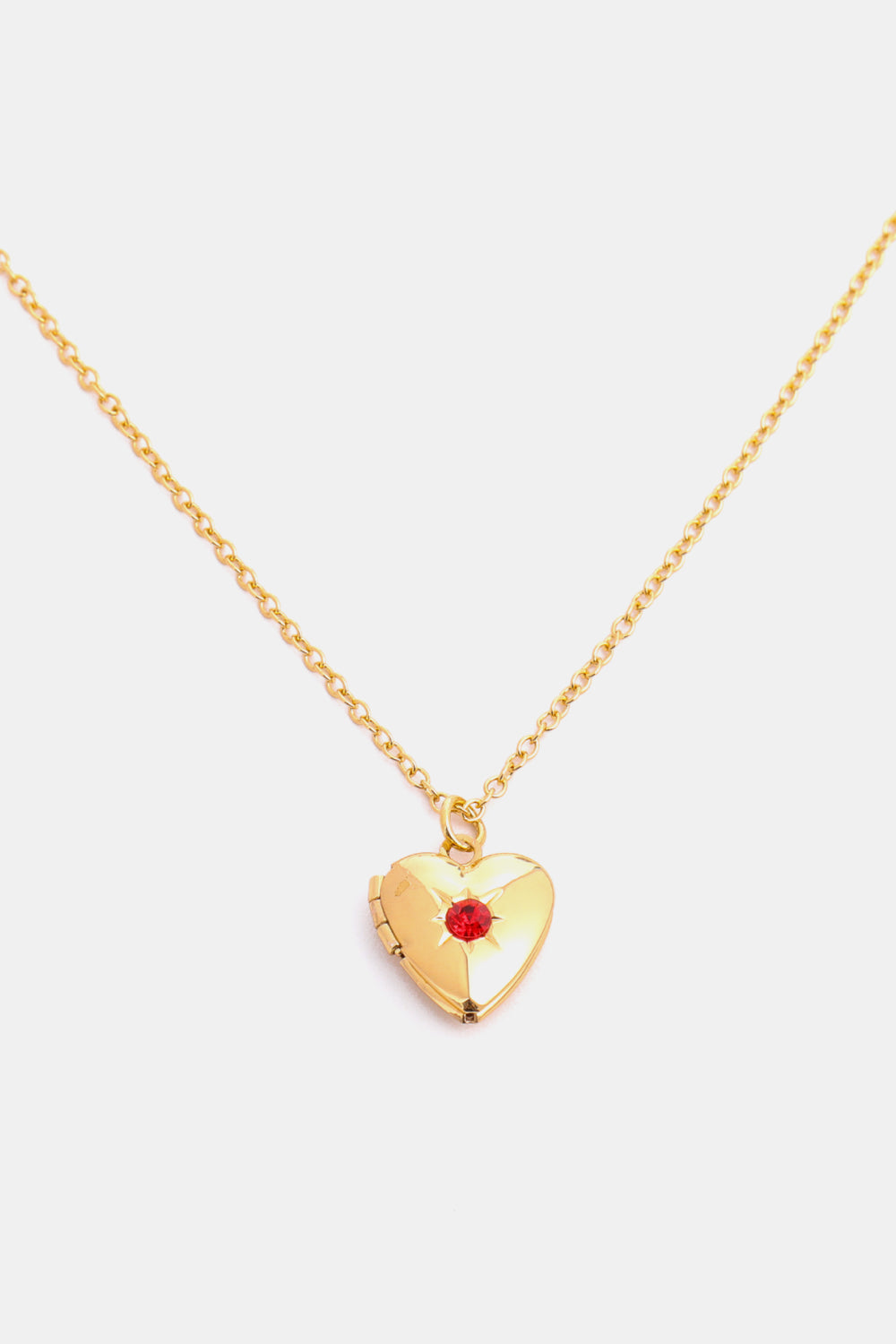 Zircon Heart Shape 14K Gold-Plated Pendant Necklace January One Size