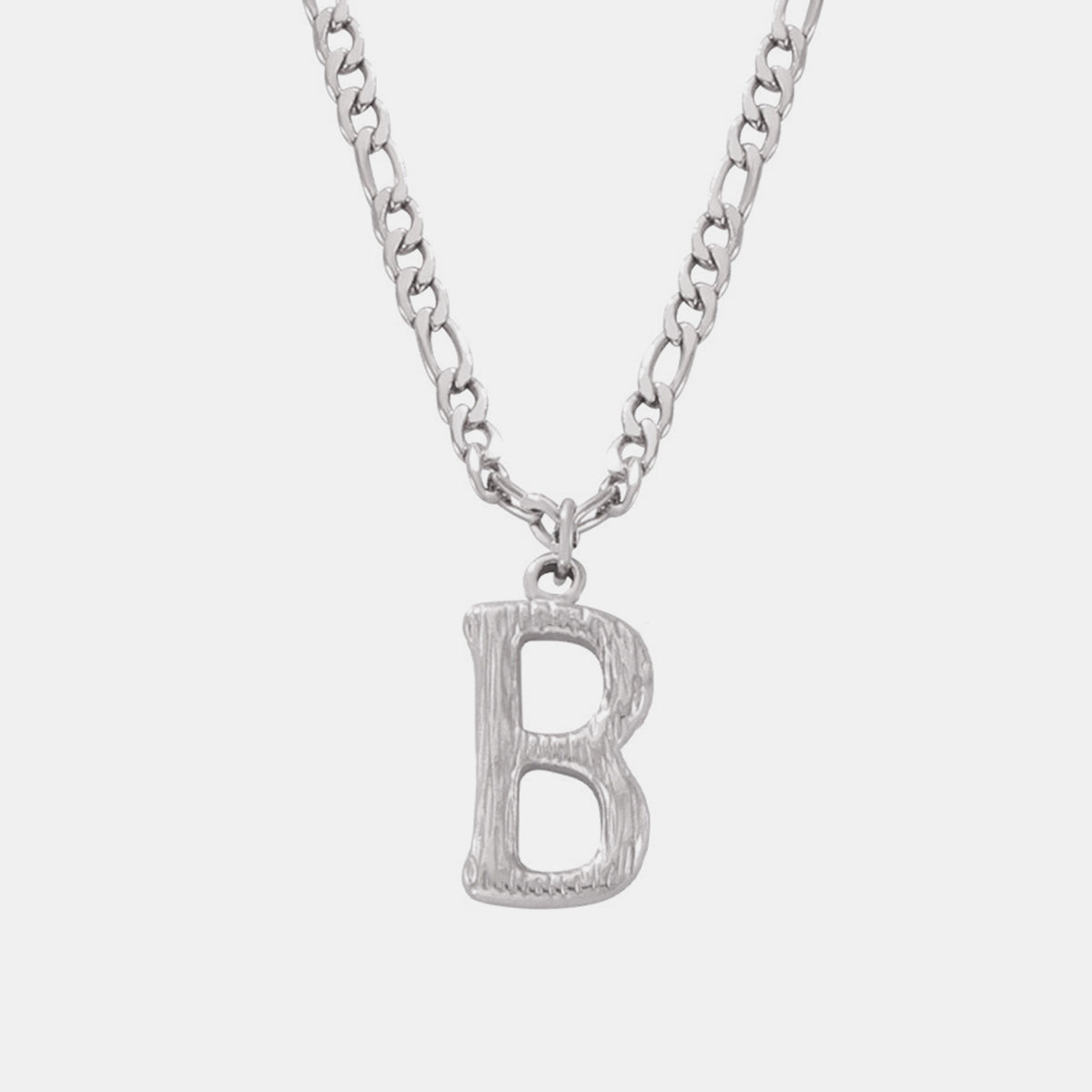Titanium Steel Letter Pendant Necklace Style B One Size
