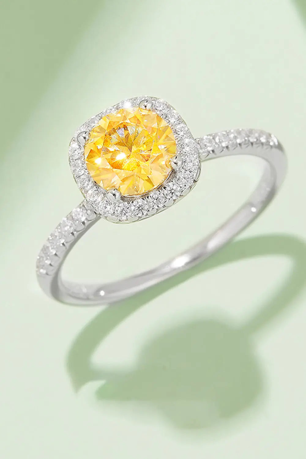 Adored 1 Carat Moissanite 925 Sterling Silver Halo Ring Gold