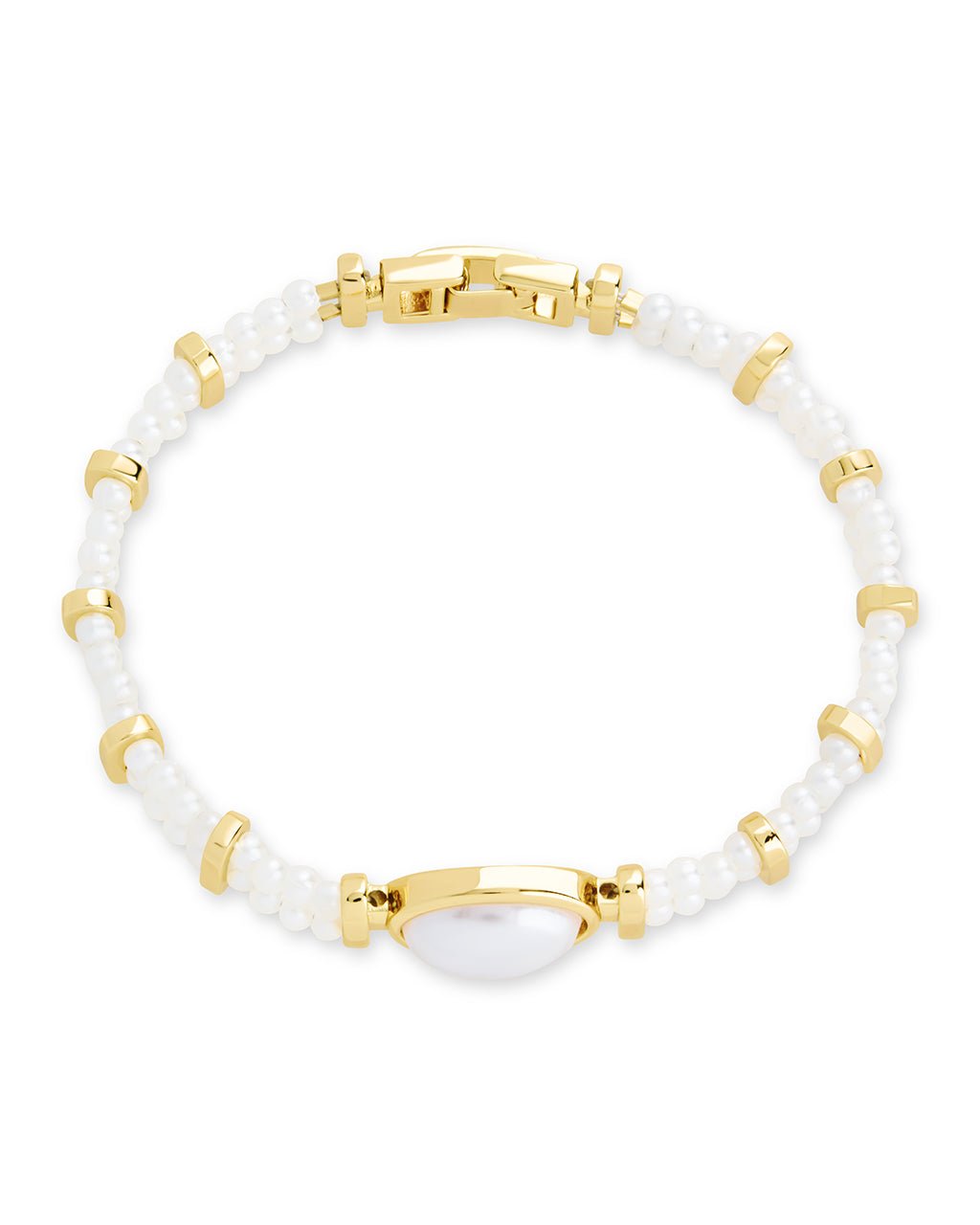 Faela Pearl Watch Band Bracelet Gold