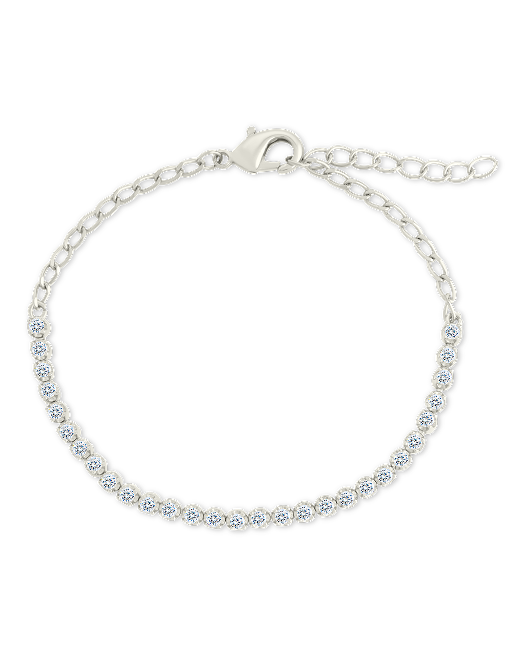 Lavinia Brilliant Cut CZ Bracelet Silver