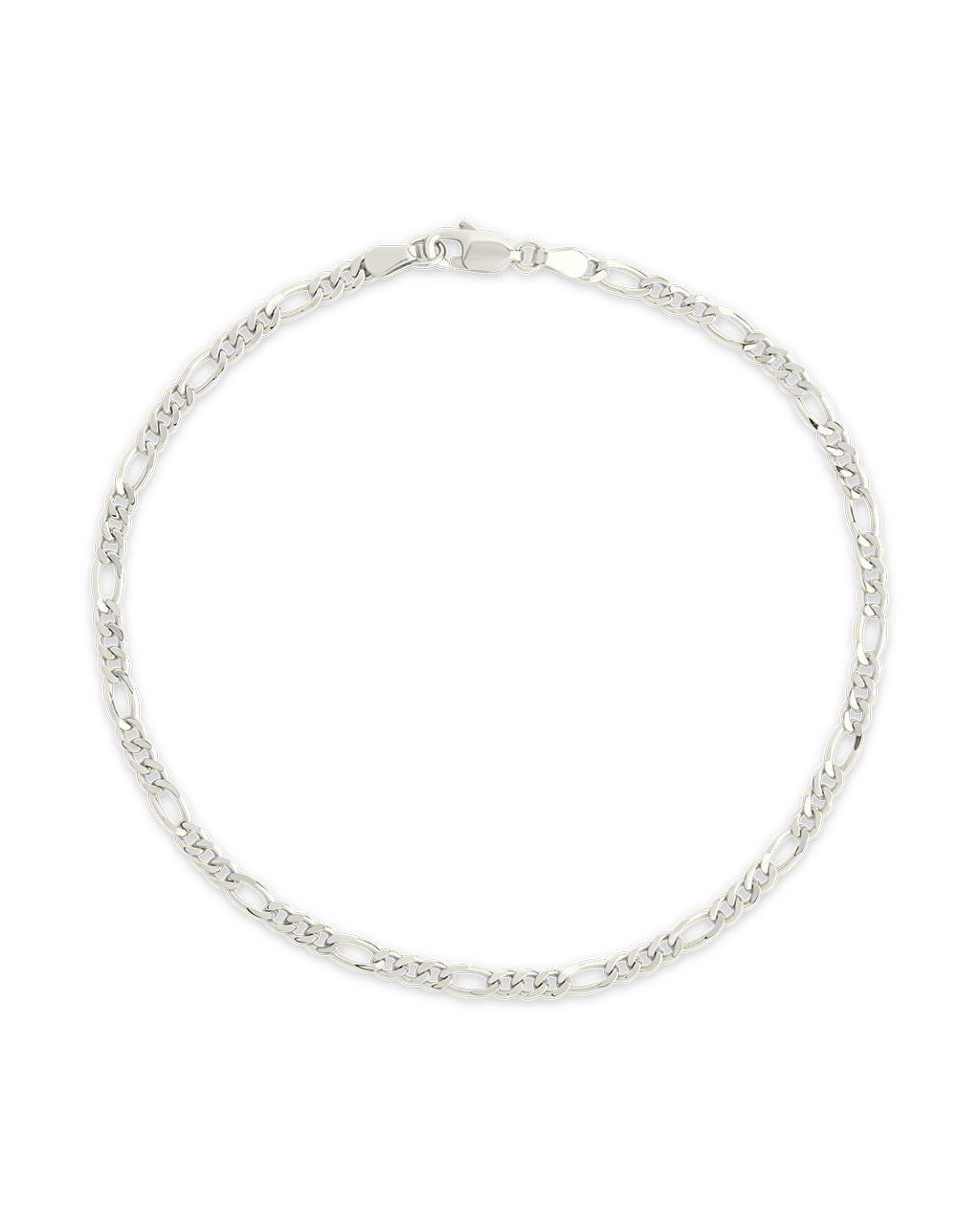 Sterling Silver Figaro Chain Bracelet
