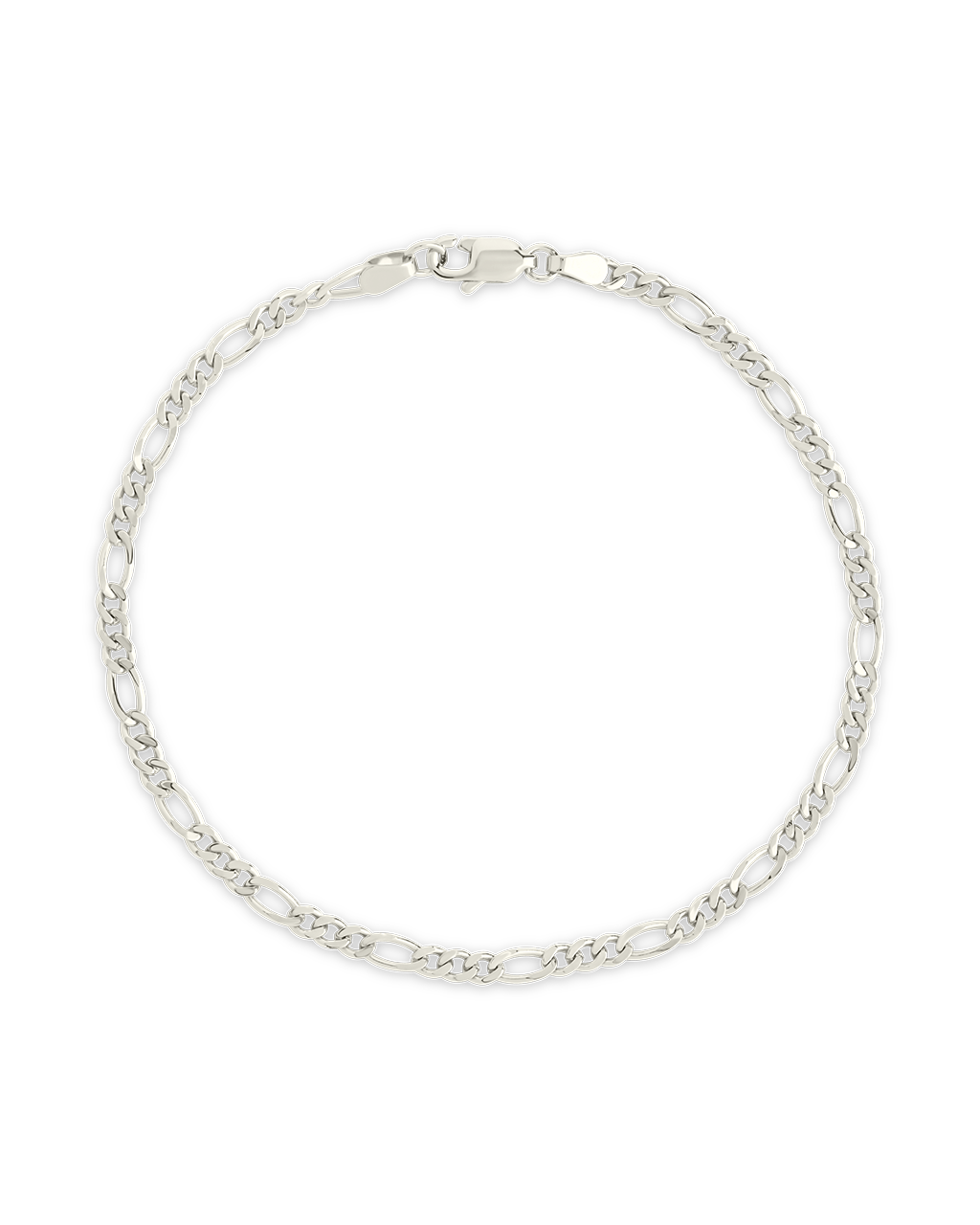 Sterling Silver Figaro Chain Bracelet