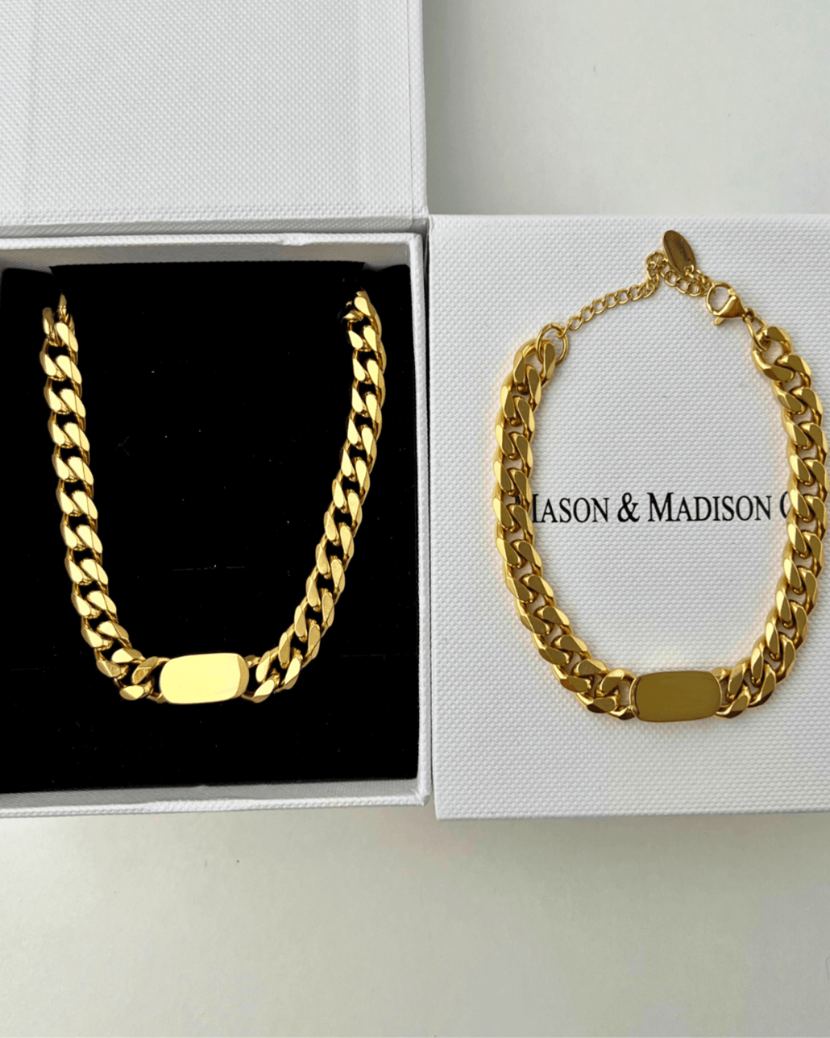 Best Trending Trendy Gold Chain Necklace Bracelet Bundle Set Jewelry Gift on Sale for Women, Lady, Mother, Wife