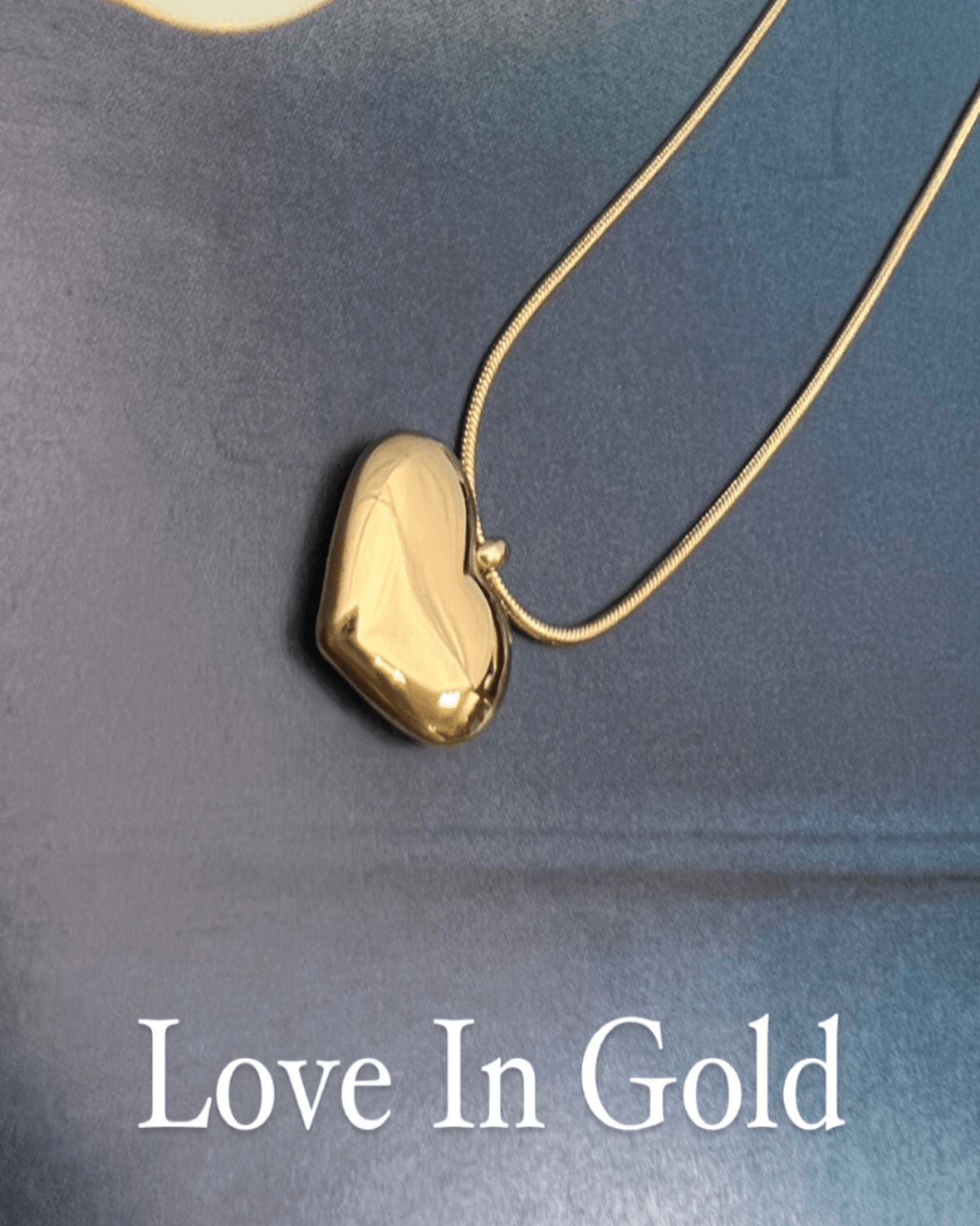 Gold Heart Necklace Bracelet Jewelry Bundle Set