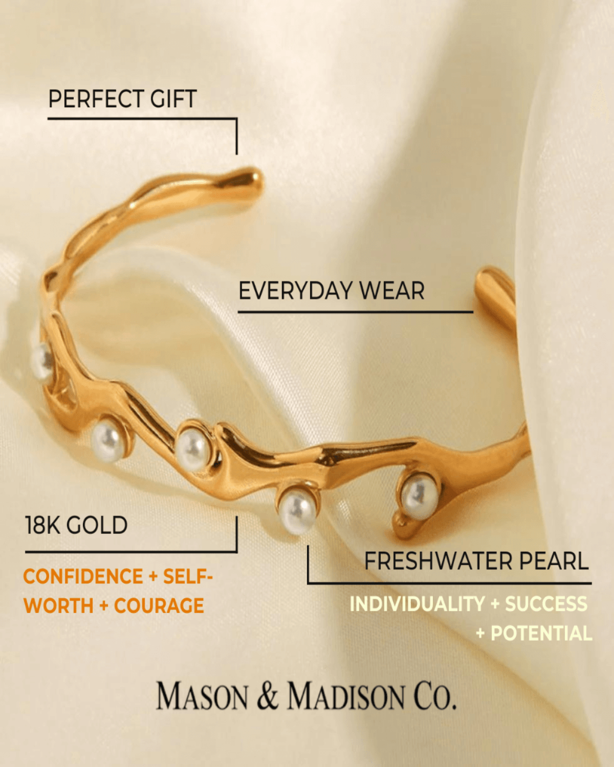 Best Trending Trendy Pearl Cuff Bracelet Jewelry Gift on Sale for Women, Lady, Mother, Wife