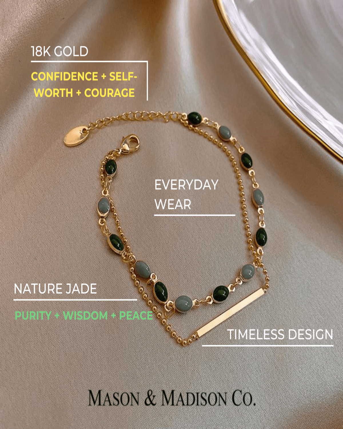 Best Trending Trendy Jade Necklace Bracelet Bundle Set Jewelry Gift on Sale for Women, Lady, Mother, Wife
