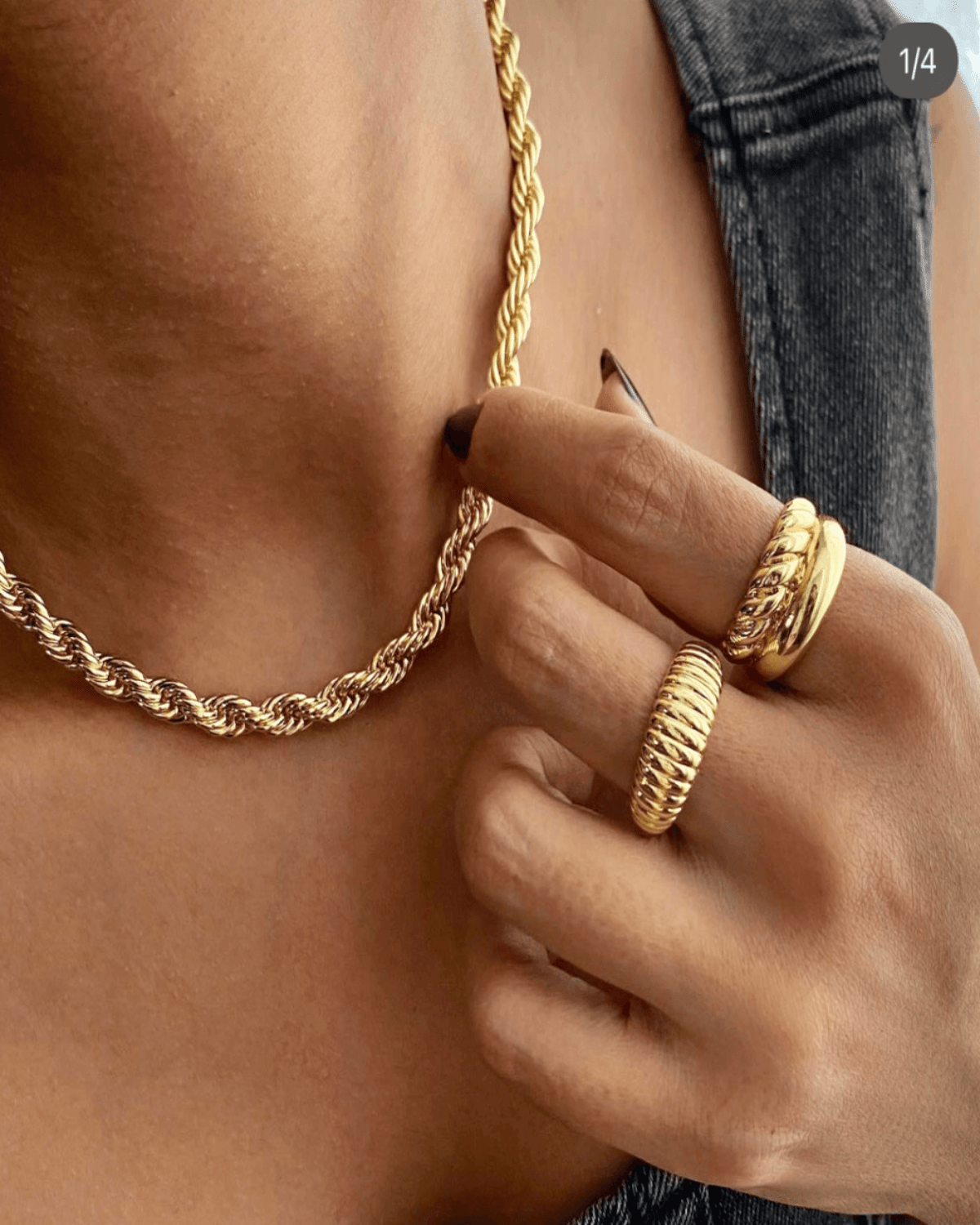 Best Trending Trendy Gold Rope Chain + Oval Pearl Pendant Necklace Stack Bundle Jewelry Gift on Sale for Women, Lady, Mother, Wife