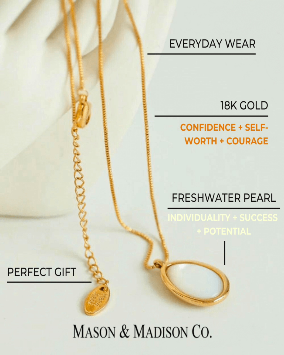 Best Trending Trendy Gold Rope Chain + Oval Pearl Pendant Necklace Stack Bundle Jewelry Gift on Sale for Women, Lady, Mother, Wife