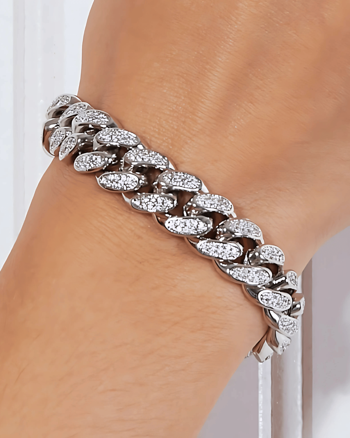 Best Trending Trendy Silver Diamond Chain Bracelet Jewelry Gift on Sale for Women, Lady, Mother, Wife Sterling Silver