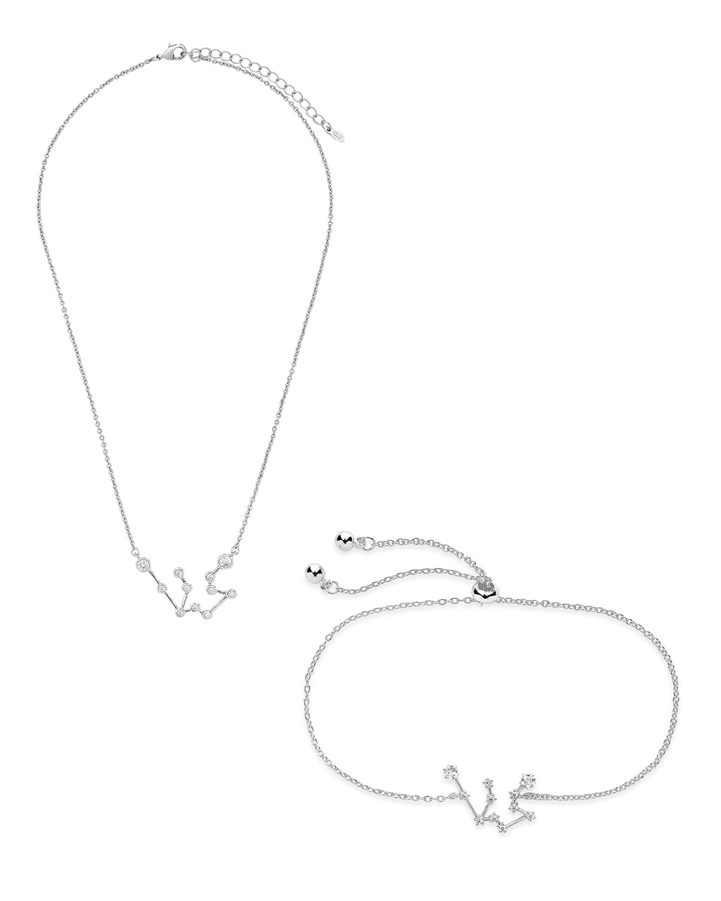 'When Stars Align' Constellation Necklace and Bracelet Set Silver