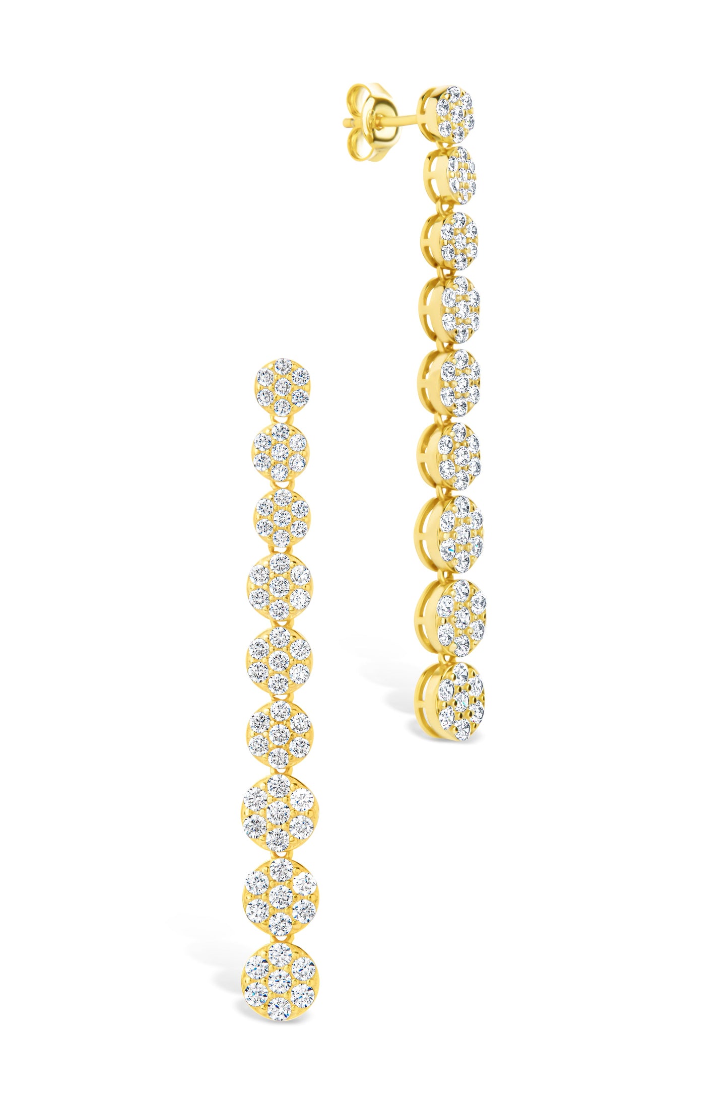 Jessa CZ Circle Drop Stud Earrings Gold