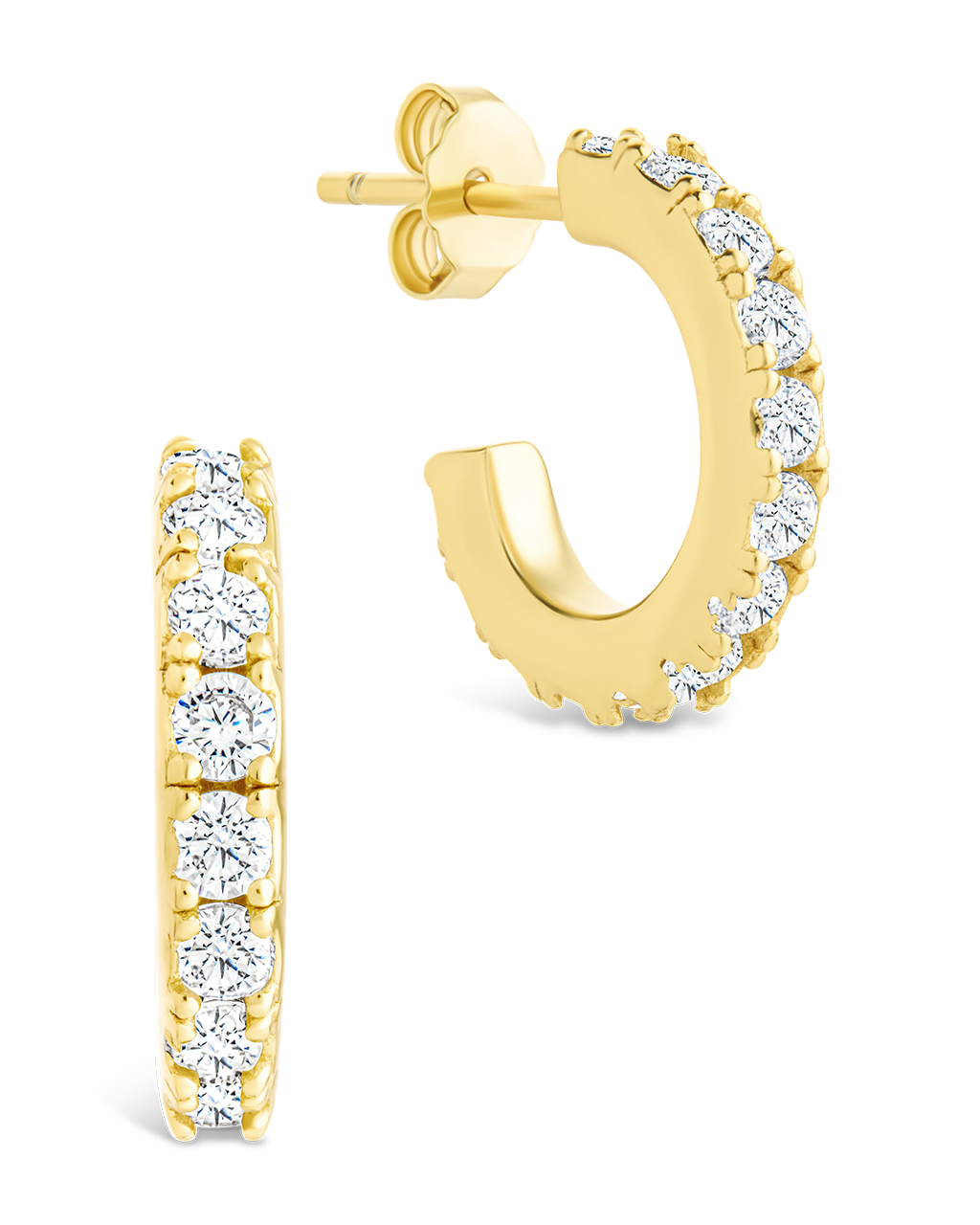 Sterling Silver Eleri CZ Tube Hoops Gold