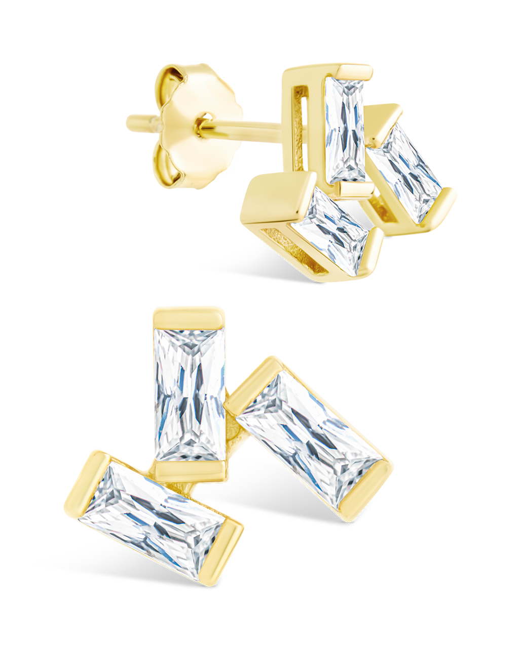 Sterling Silver Macy CZ Studs Gold