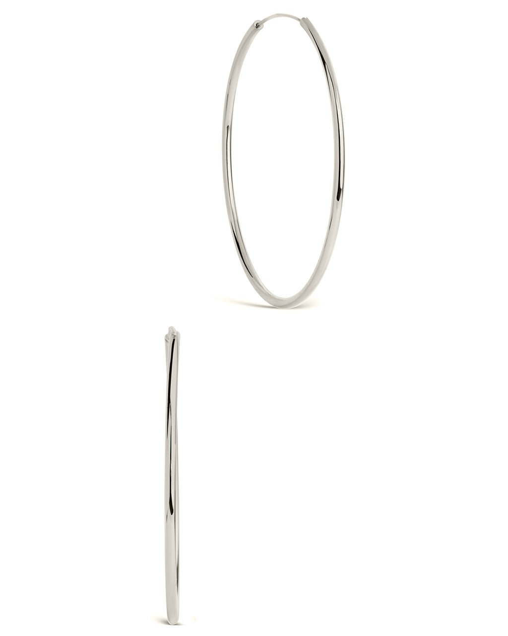 2.7" Infinity Hoop Earrings Silver