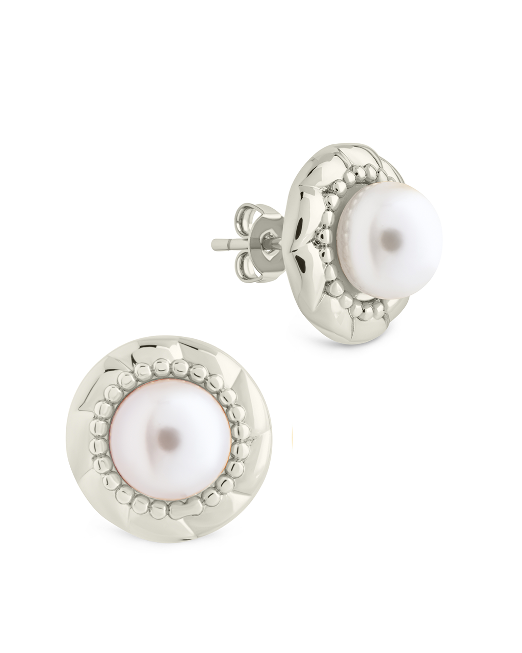 Eudora Pearl Studs Silver