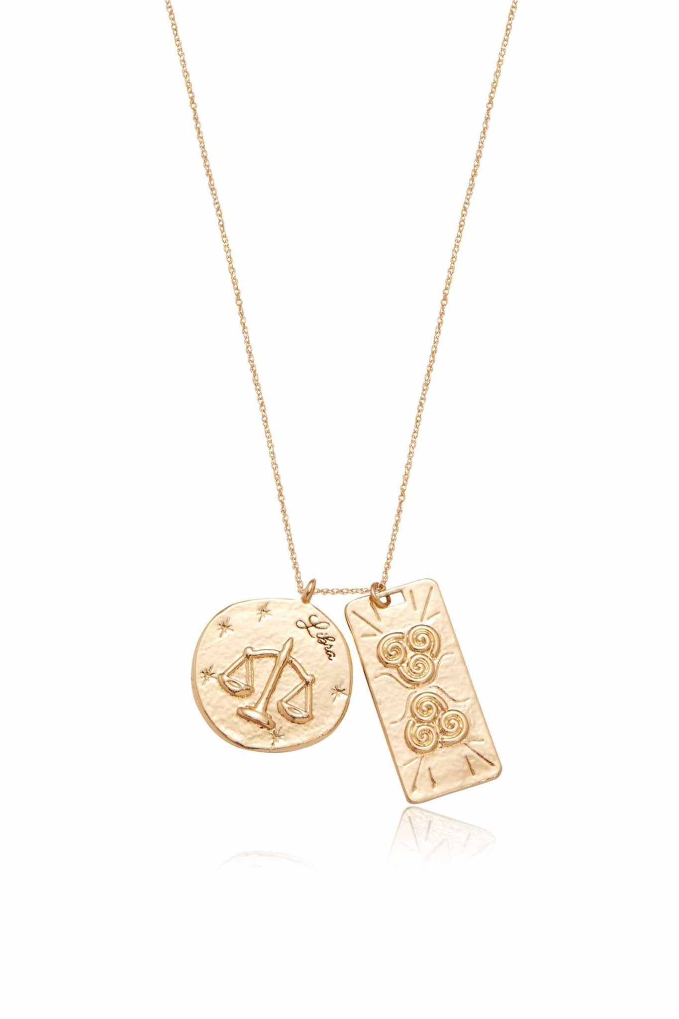 Zodiac Double Medallion Necklace Libra One Size