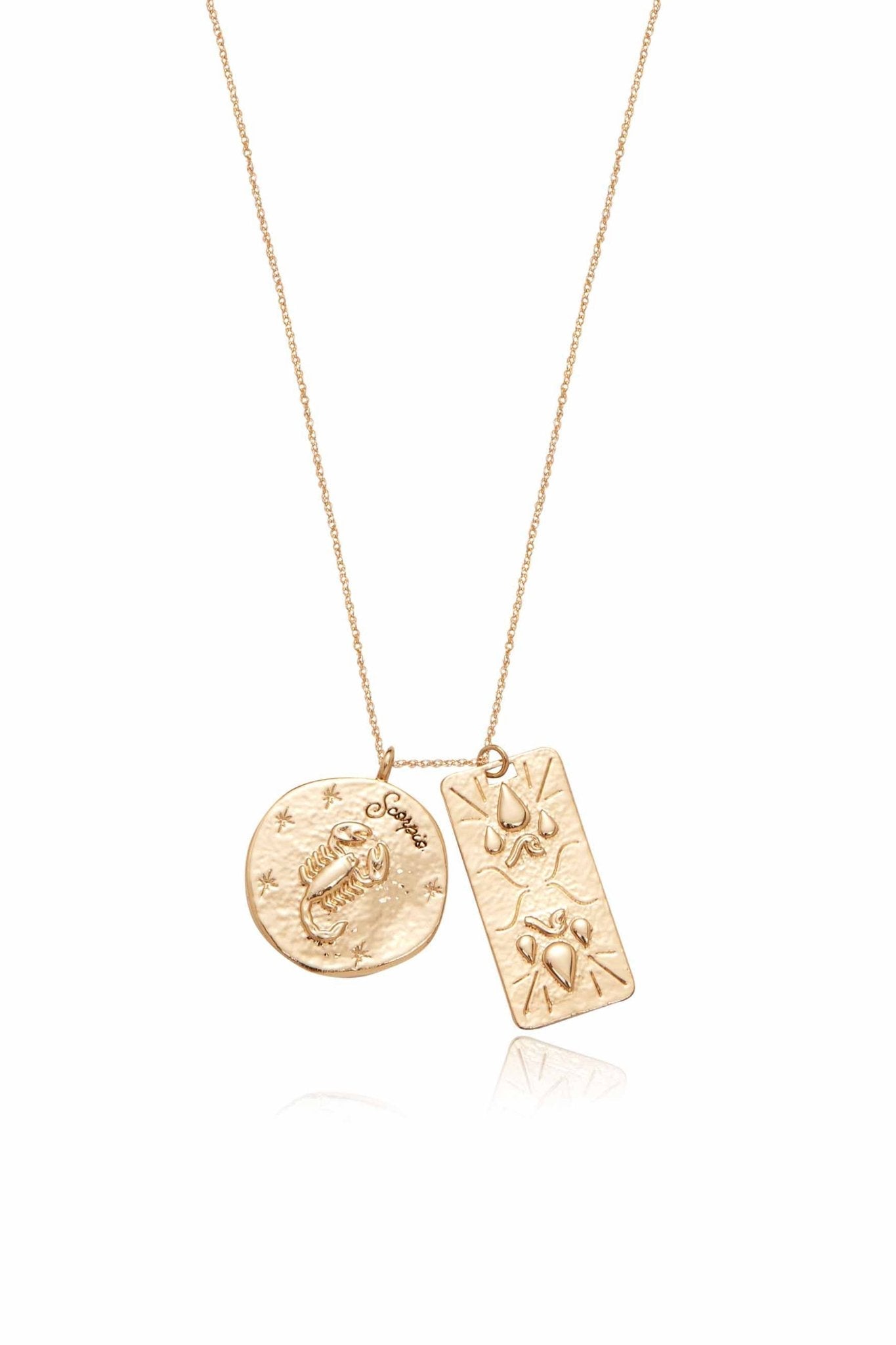 Zodiac Double Medallion Necklace Scorpio One Size