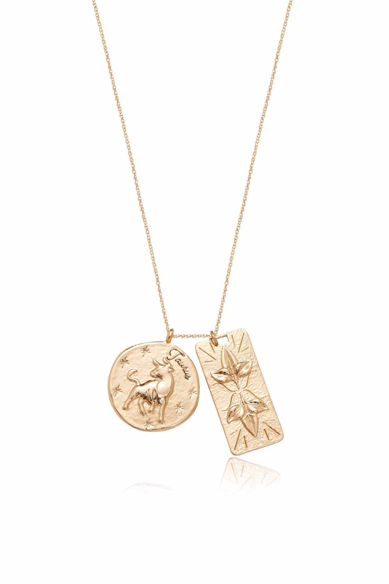 Zodiac Double Medallion Necklace Taurus One Size