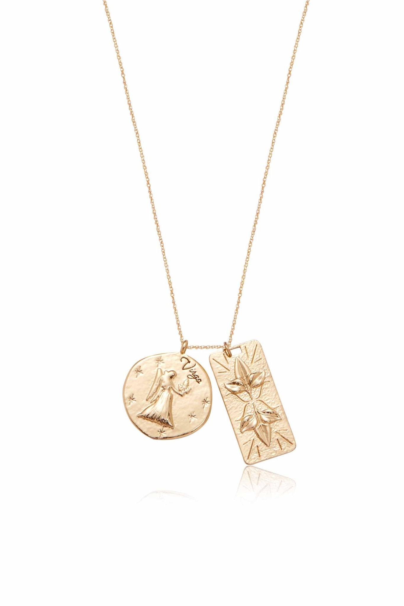 Zodiac Double Medallion Necklace Virgo One Size