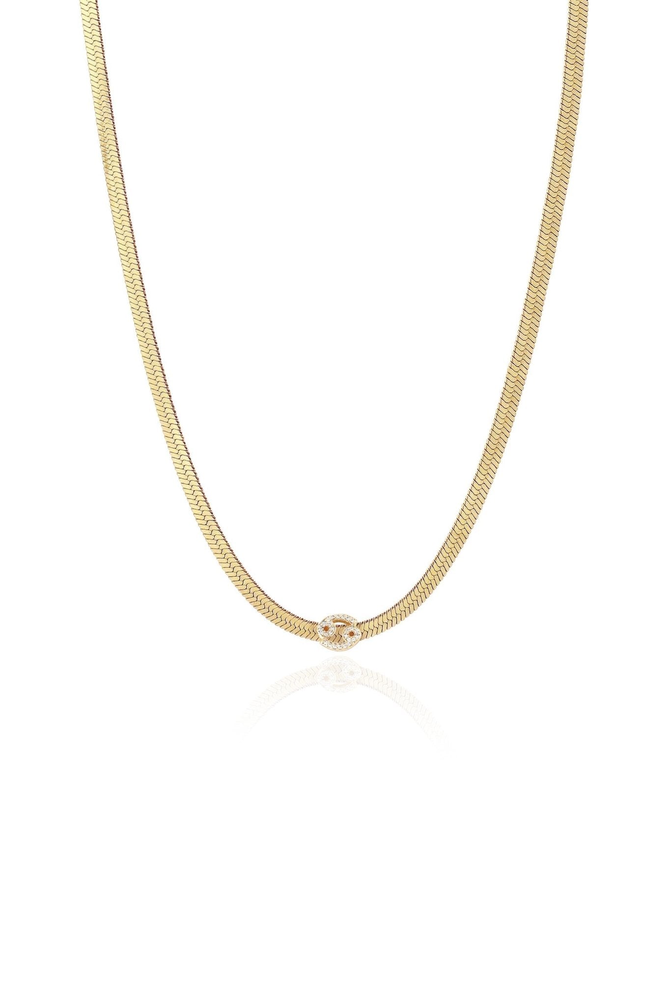 Zodiac Herringbone Necklace Cancer One Size