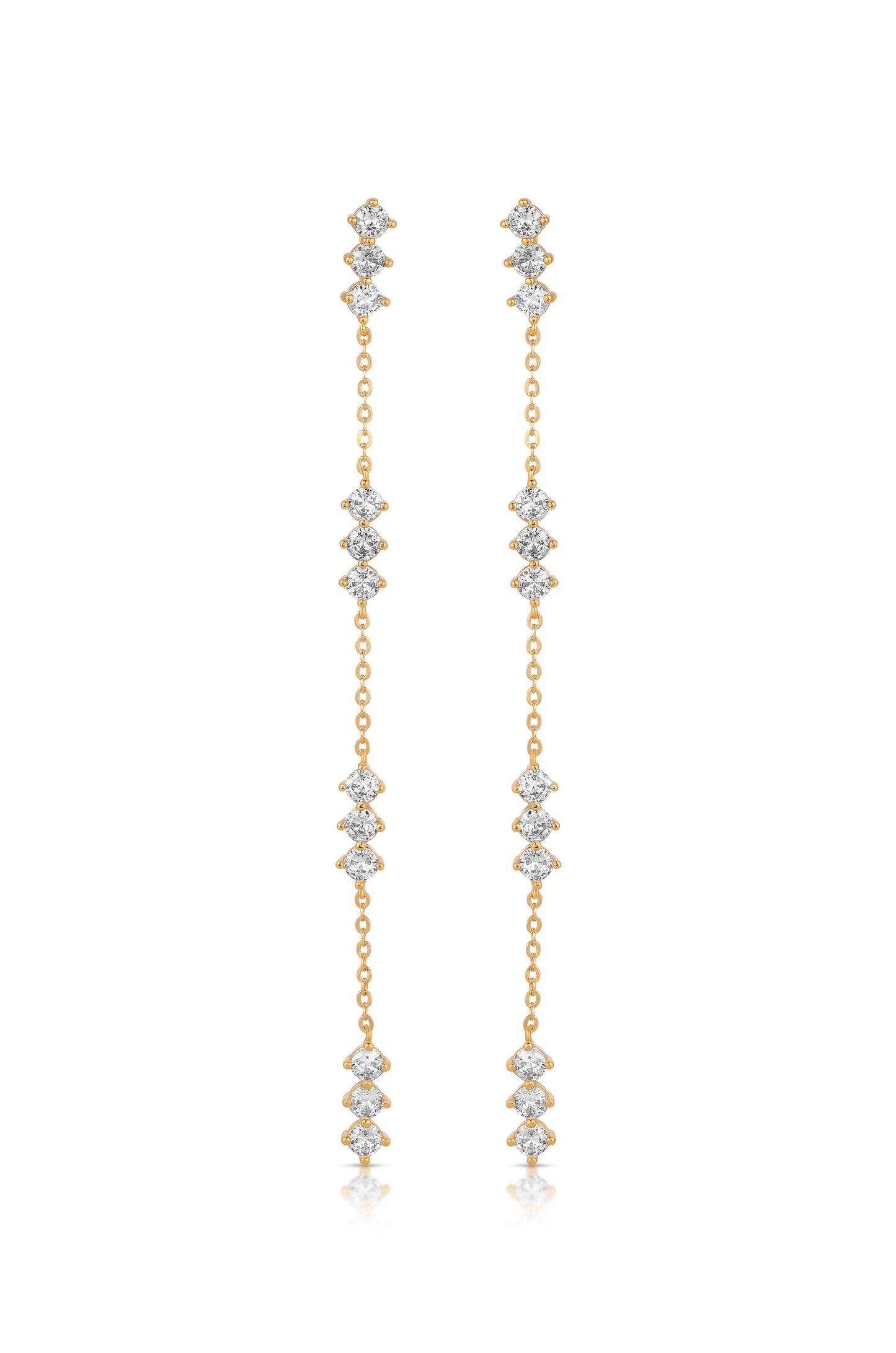 Linear Crystal Drop Earrings