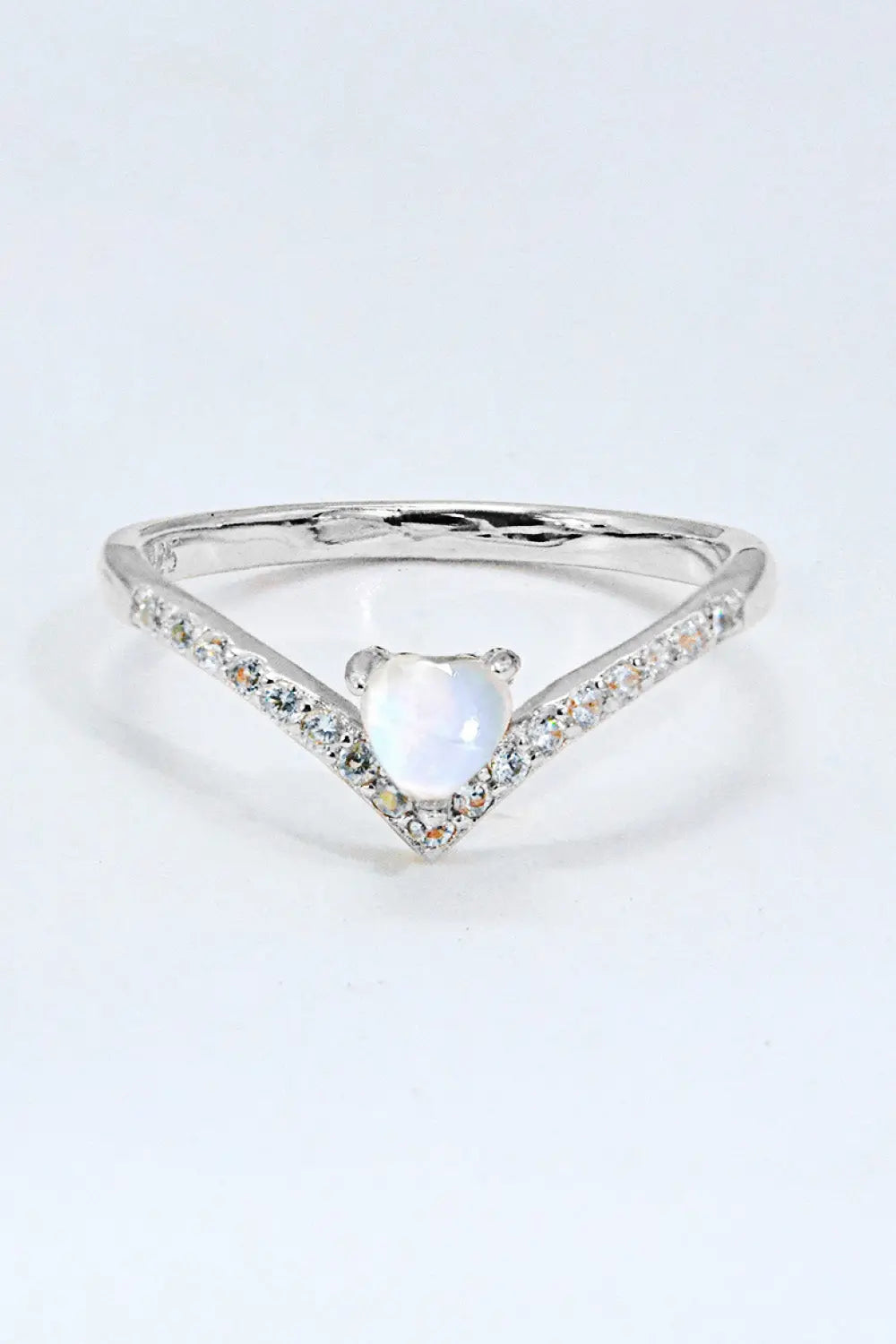 Moonstone Heart-Shaped Ring Silver