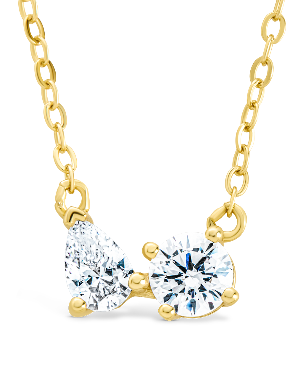 Sterling Silver Carolyn CZ Necklace Gold
