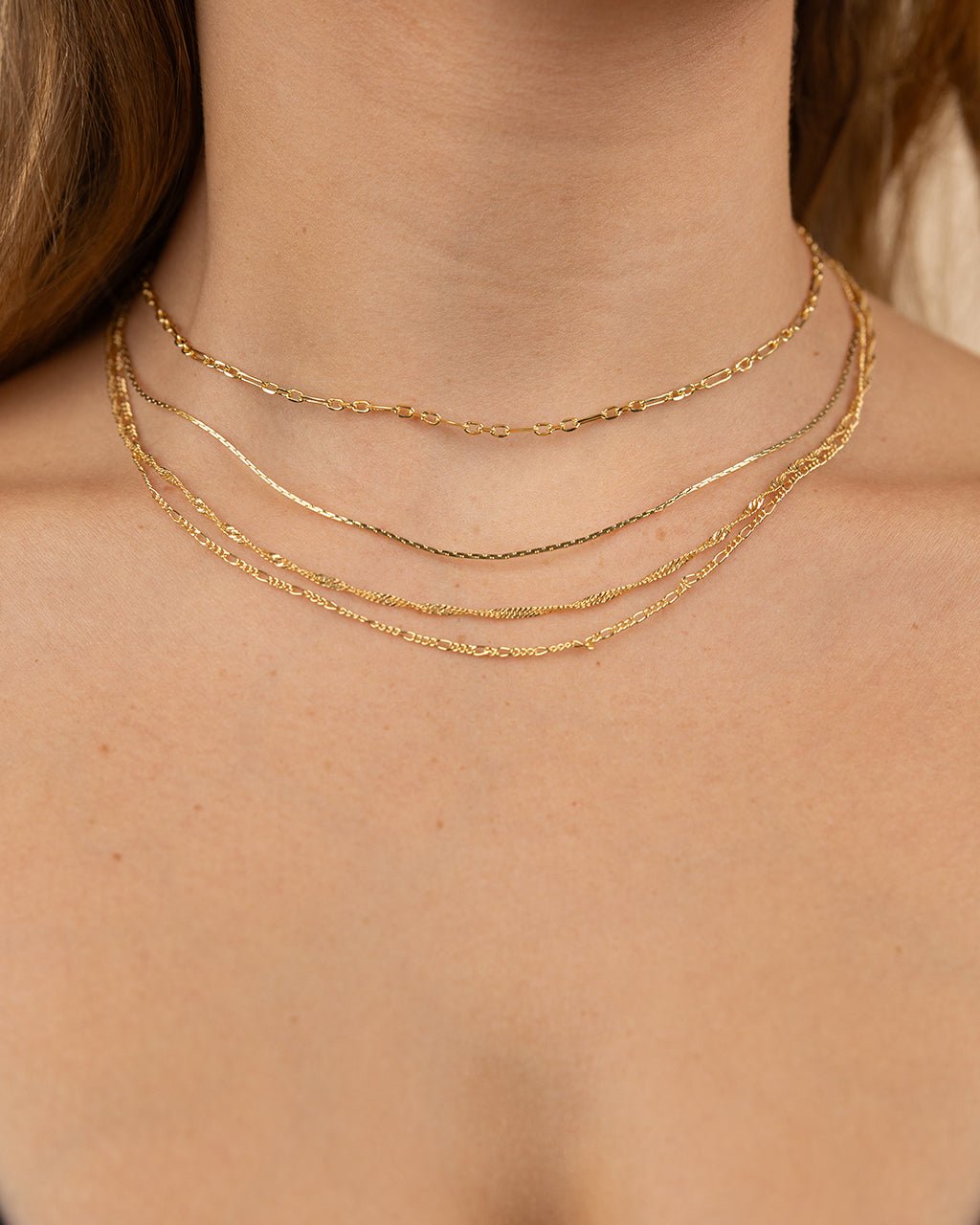Multi Chain Layered Necklace.