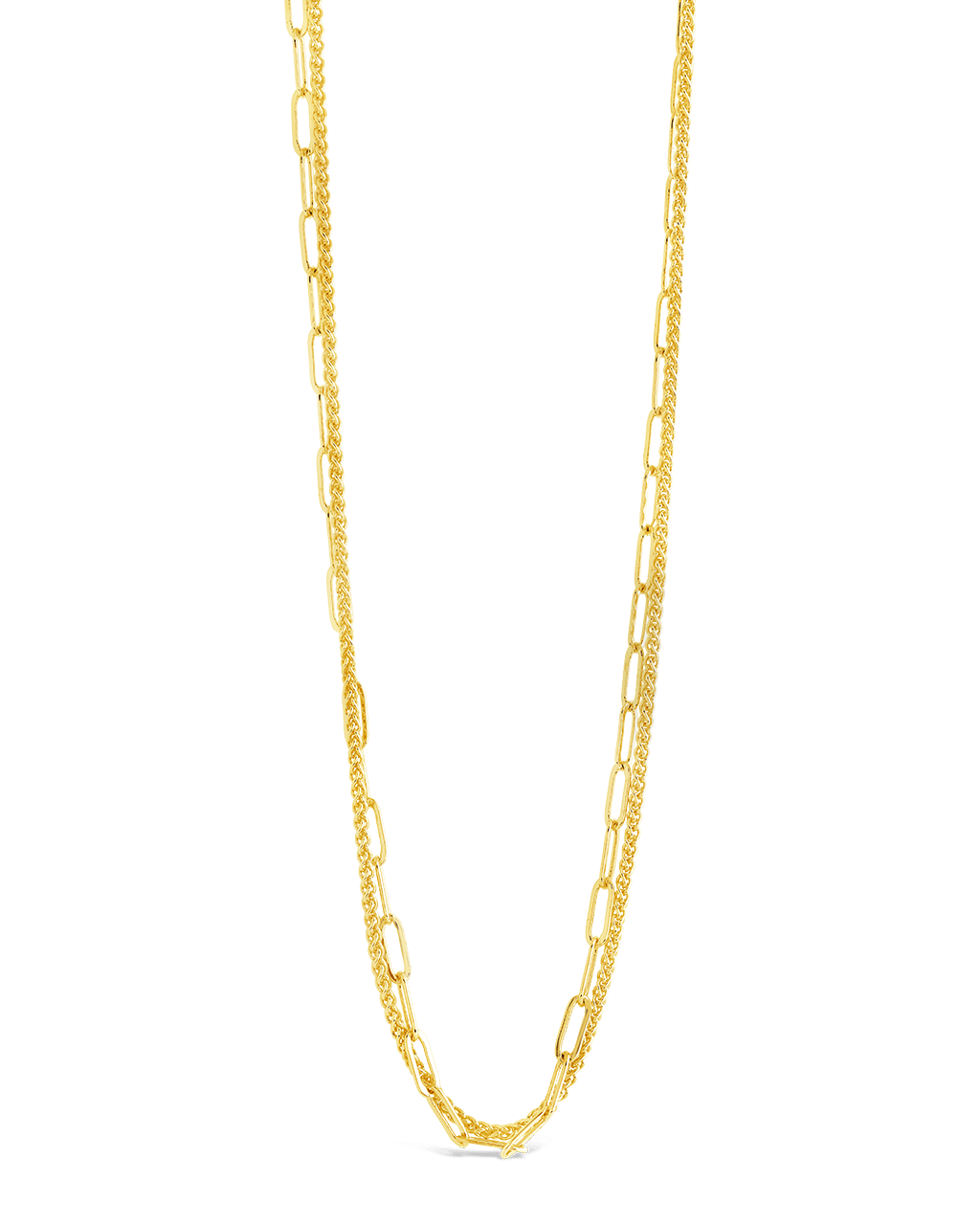 Emery Paperclip & Curb Chain Layered Necklace