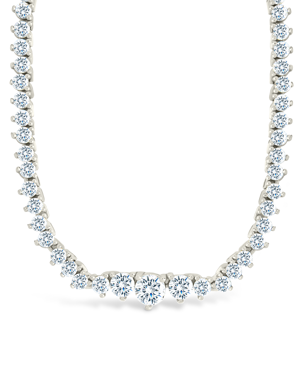 Tatum Adjustable CZ Tennis Necklace Silver