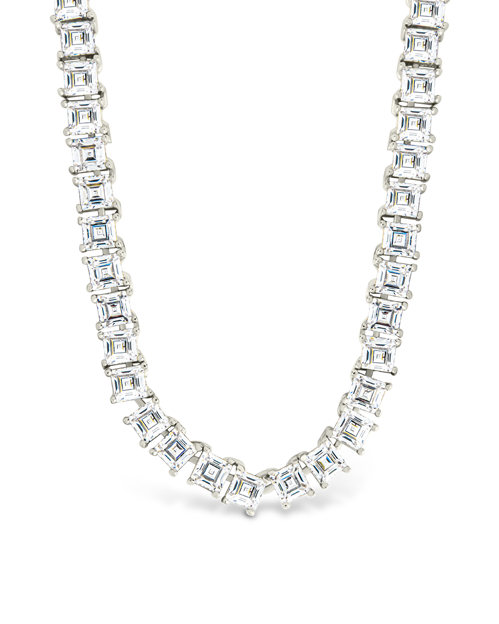 Brette Adjustable CZ Tennis Necklace Silver