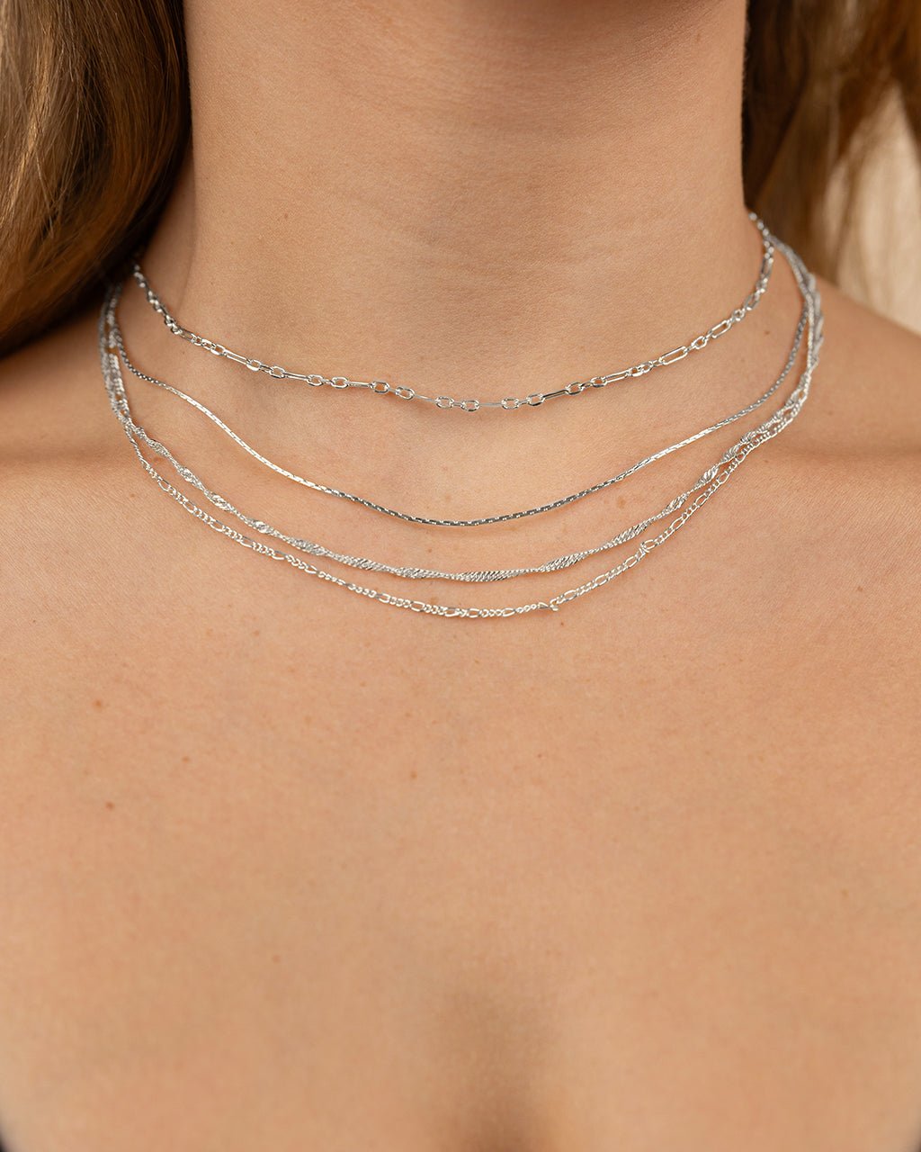 Multi Chain Layered Necklace.