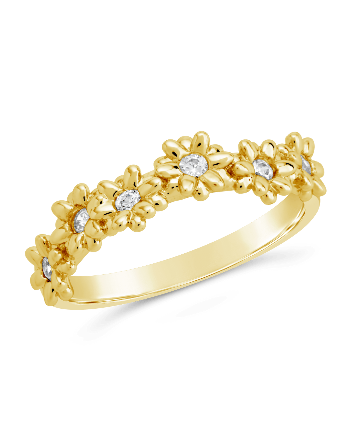 Flower CZ Irena Ring Gold