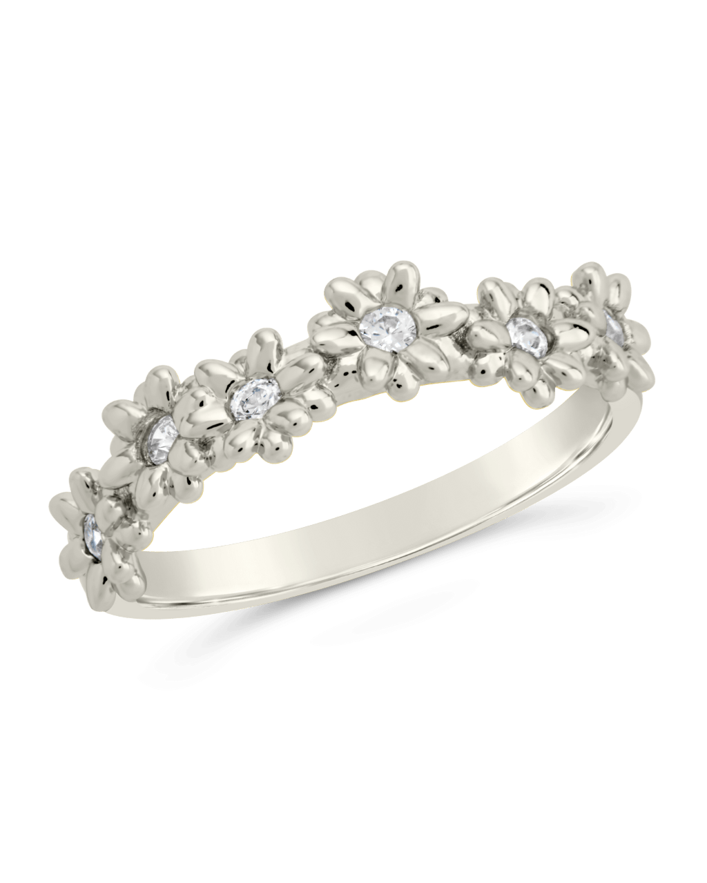 Flower CZ Irena Ring Silver