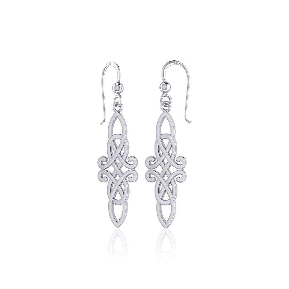 Wonderful Irish Celtic Knot Sterling Silver Hook Earrings TER1762