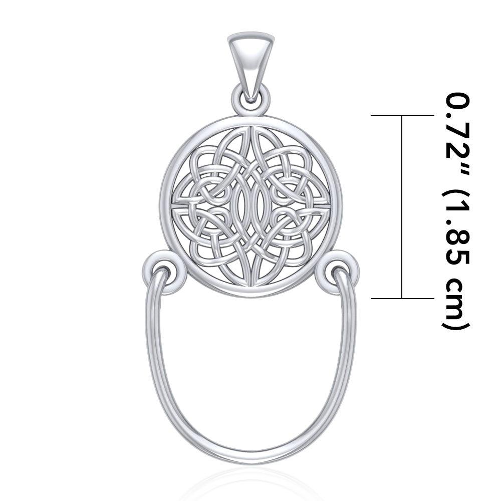 Celtic Knotwork Sterling Silver Pendant with Charm Holder TP938