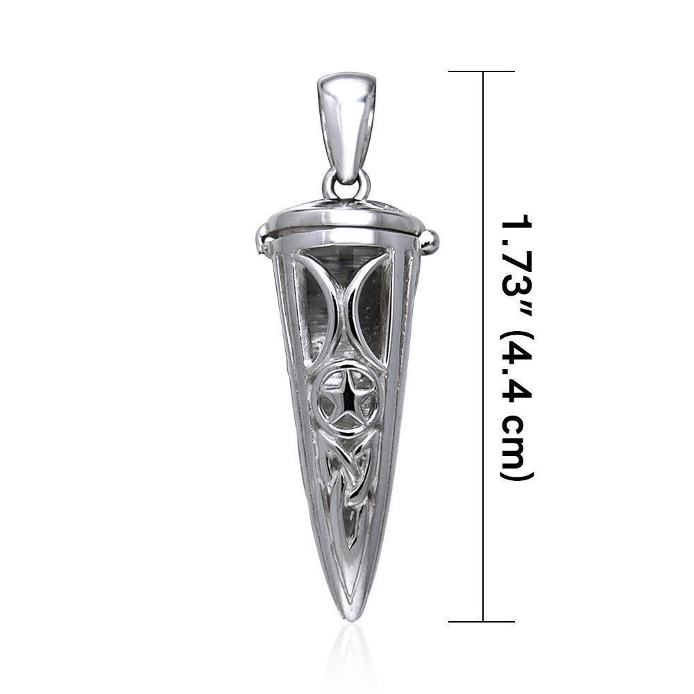 Witch Celtic Triquetra Knot Silver Pendulum Pendant TPD154