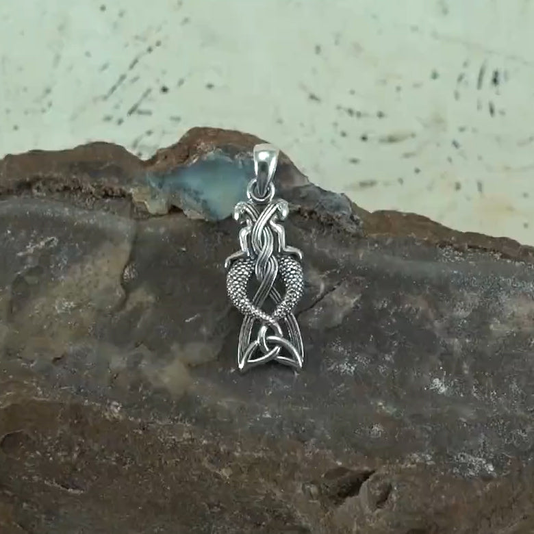 Celtic Mermaid Goddess Sterling Silver Pendant TPD4153