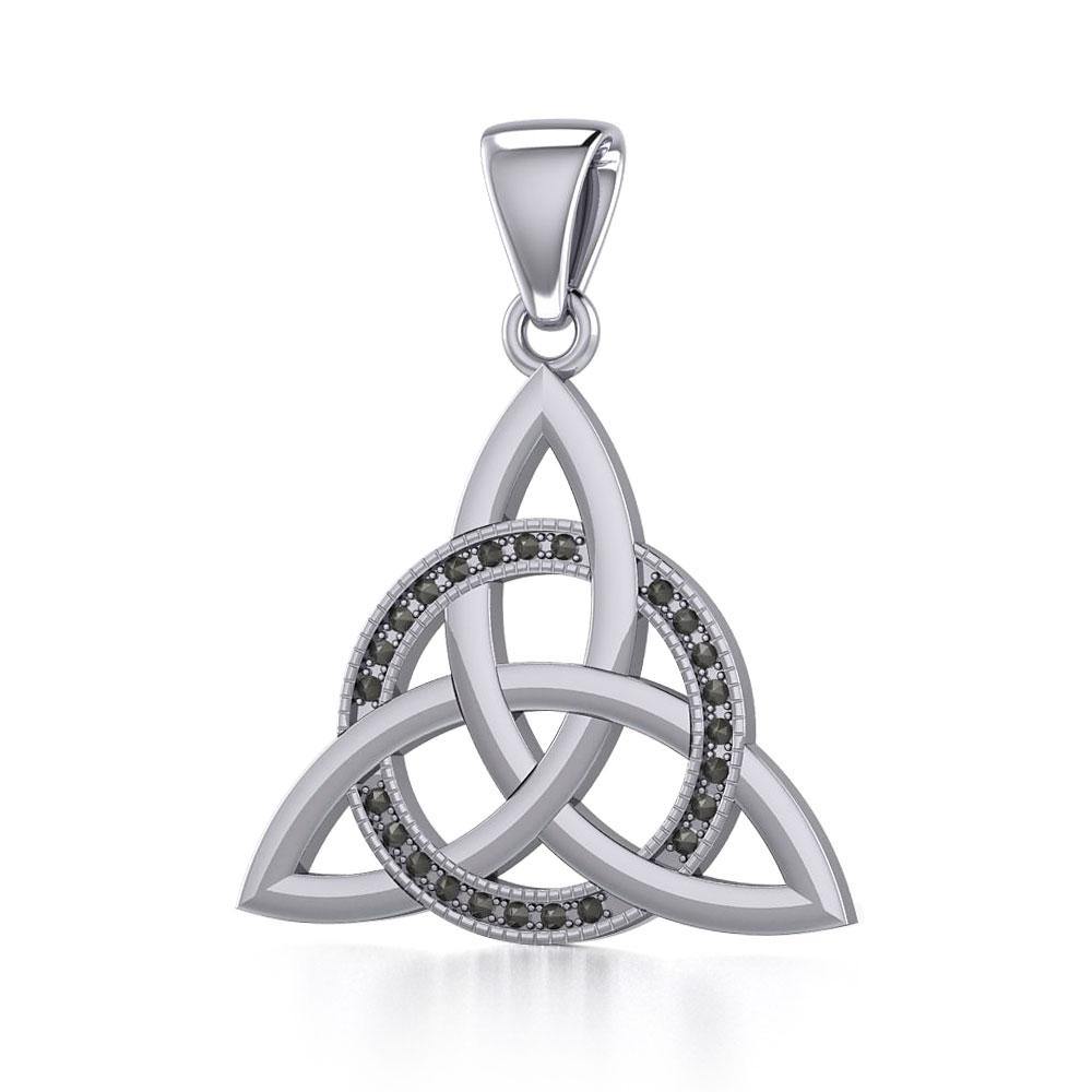 Celtic Triquetra Sterling Silver Pendant with Marcasite TPD5316 Marcasite