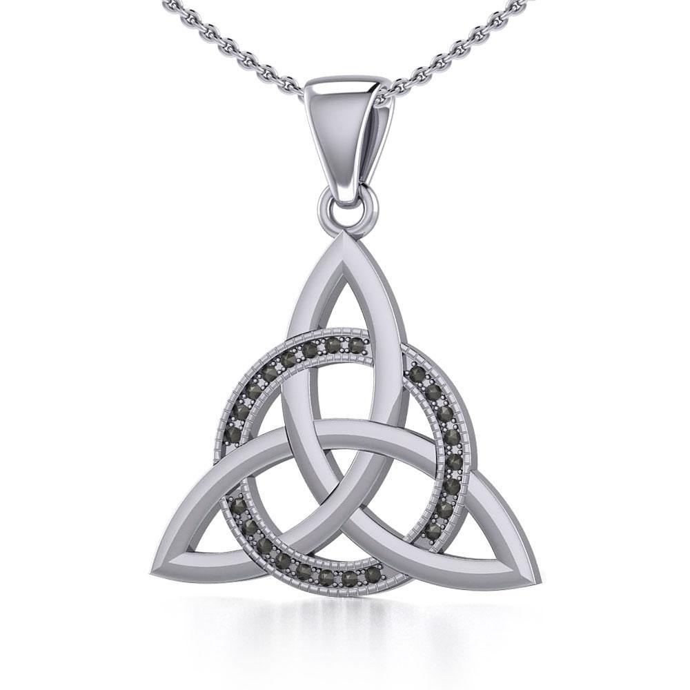 Celtic Triquetra Sterling Silver Pendant with Marcasite TPD5316