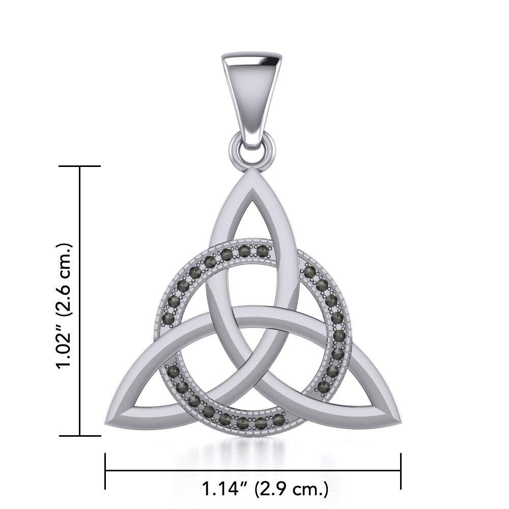 Celtic Triquetra Sterling Silver Pendant with Marcasite TPD5316