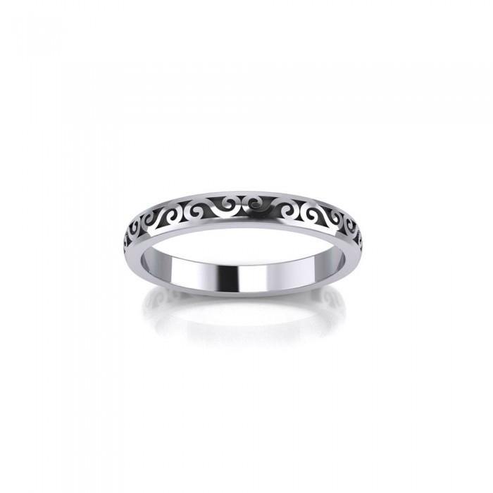 You deserve the moment of existence ~ Celtic Knotwork Spiral Sterling Silver Ring TR014