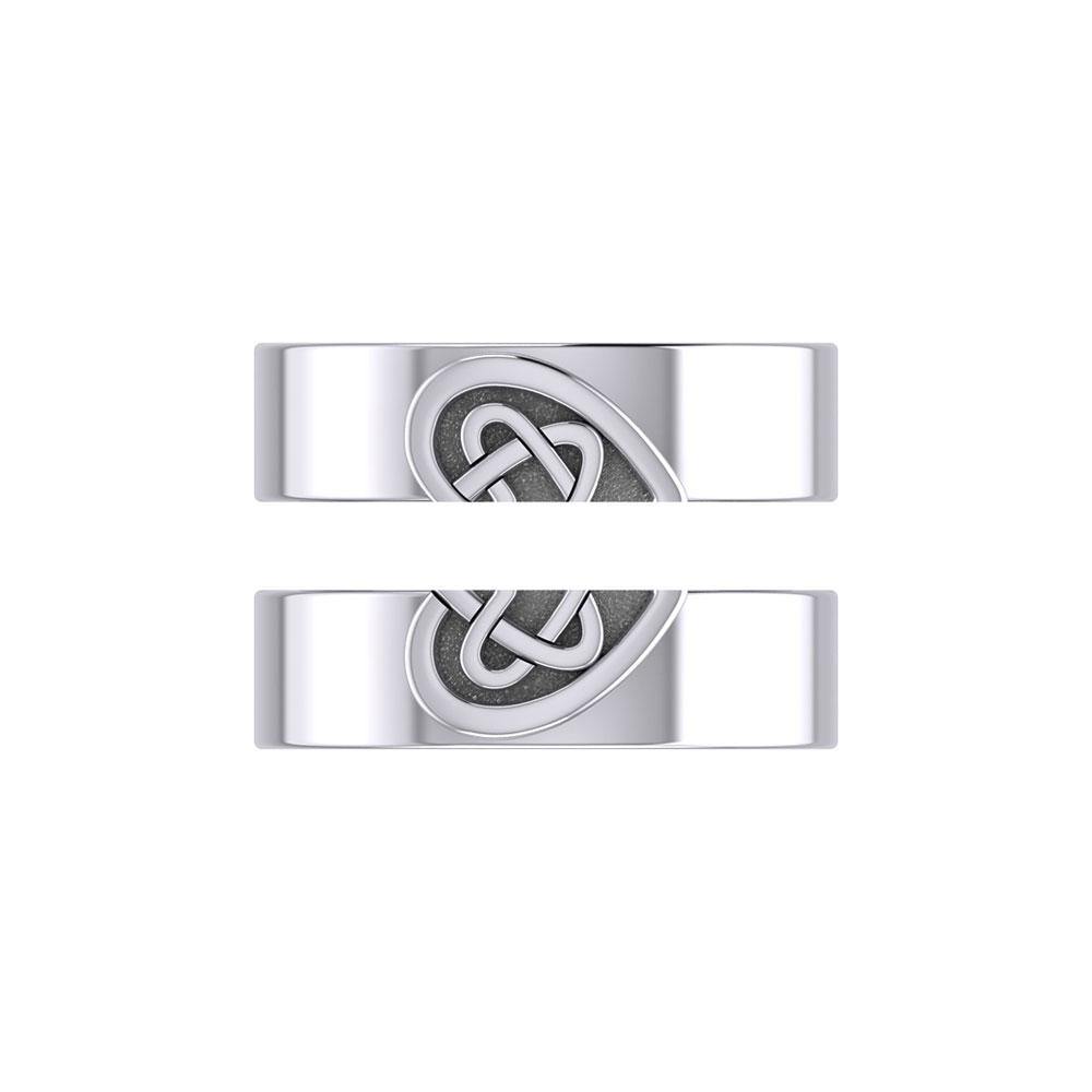 Celtic Heart Love Silver Commitment Band Ring TRI1941