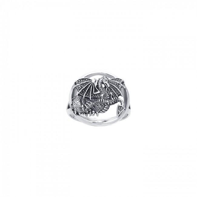 Winged Dragon Sterling Silver Ring by Courtney Davis TRI539 15