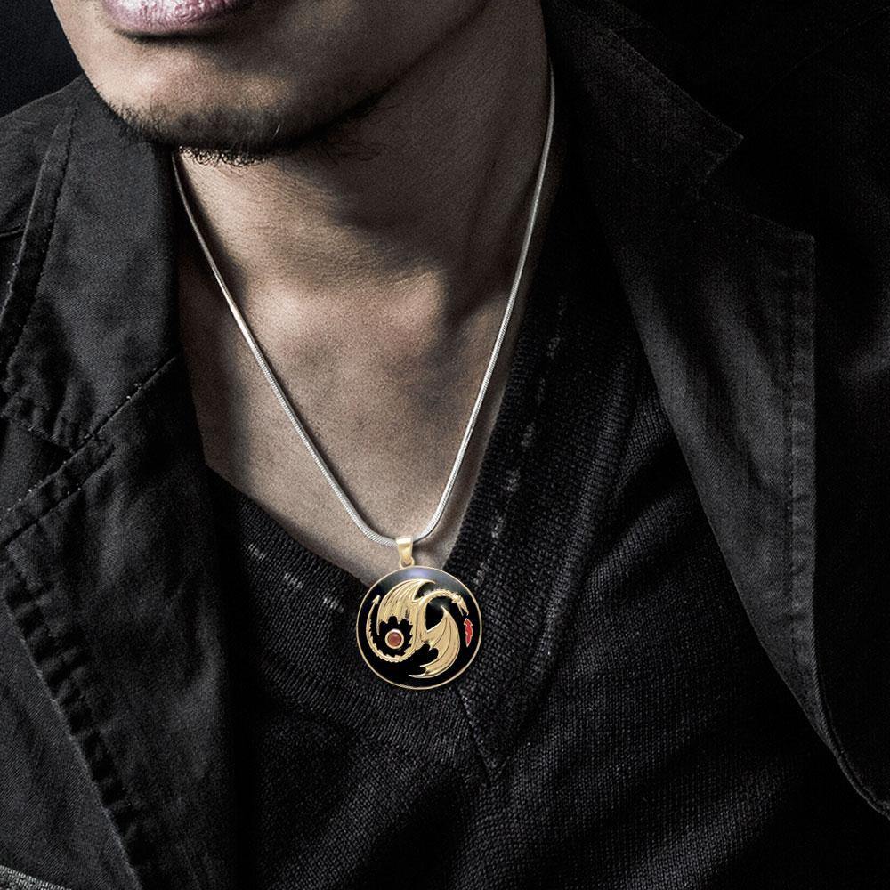 Yin Yang Dragon Gold Vermeil Pendant by Oberon Zell VTP3207