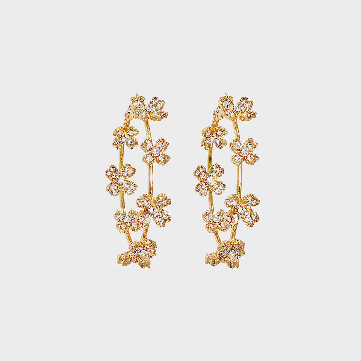 Circle Shape Rhinestone Alloy Earrings Style A One Size